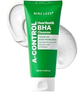 NINELESS A-Control Heartleaf & BHA Cleanser – Korean Exfoliating Face Wash with Salicylic Acid fo...
