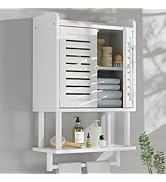 AmazerBath Bathroom Wall Cabinets, Bamboo Medicine Cabinets with Towel Bar, Hanging Over The Toil...