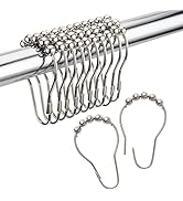 Amazer Shower Curtain Rings, Set of 12, Rust-Resistant Metal Shower Hooks Ring Shower Rings for C...