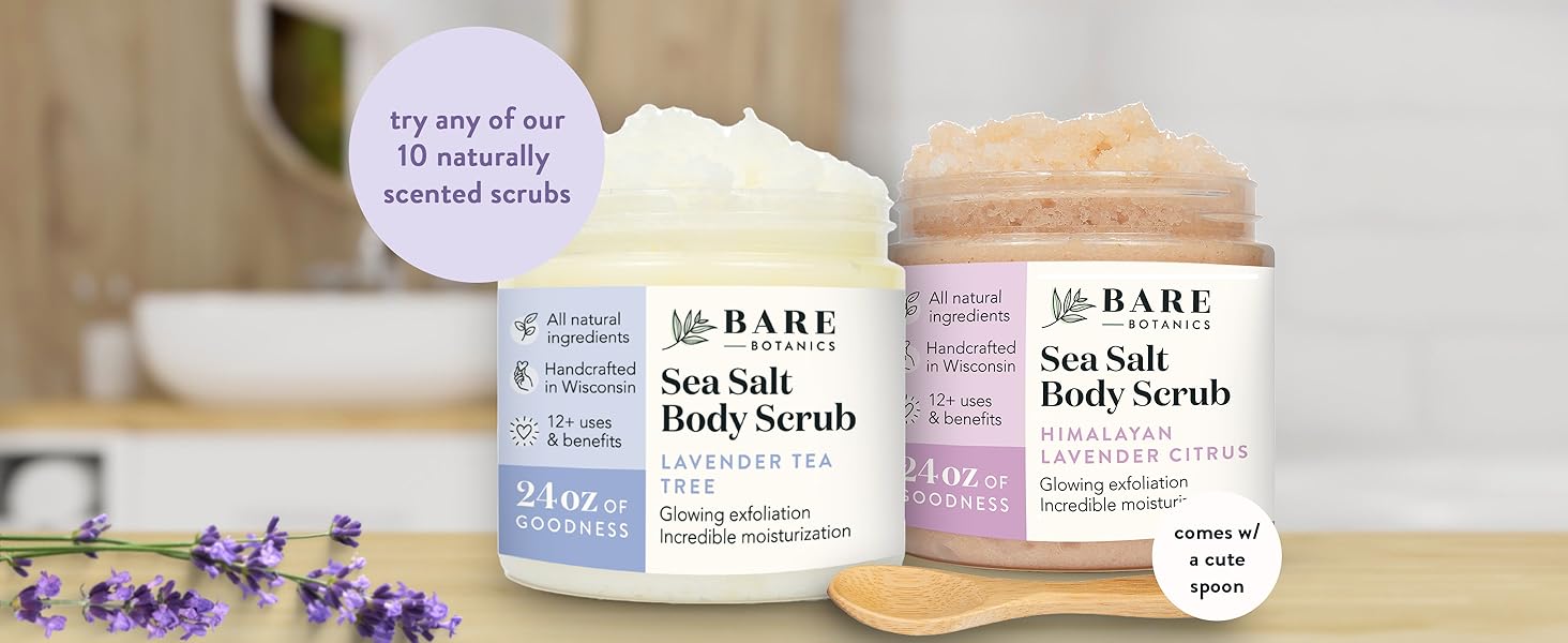 10 naturally scented body scrubs from bare botanics exfoliantes corporales de lavanda