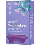 ASUTRA Silk Eye Pillow for Sleep, Purple - Filled w/Lavender Buds & Flax Seeds, Weighted Eye Mask...