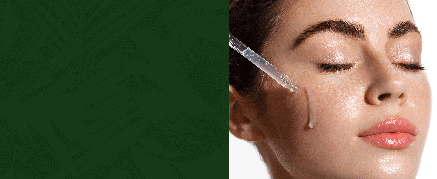 Young adult woman applying Retinol serum