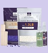 BLITZWAX 2.6lbs Hard Wax Beads for Hair Removal, Lavender and Cream Hot Waxing Beans