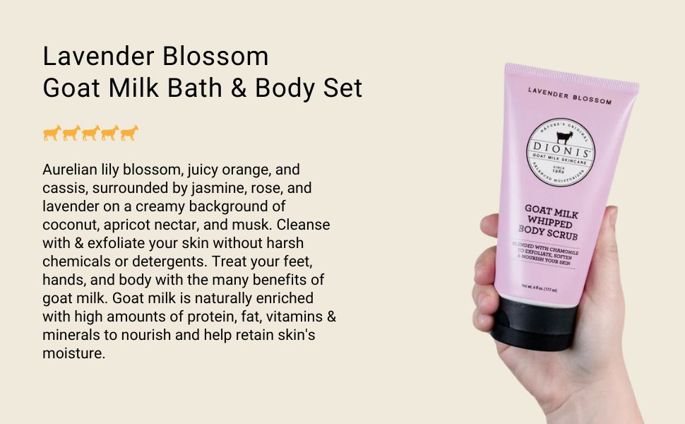 Lavender Blossom Self-Care Set Soap, cream, whipped sugar scrub to exfoliate and moisturize.