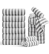 Smuge 18 Pcs Bath Towel Set, Include 6 Bath Towel Sheets, 6 Hand Towels and 6 Washcloths - Highly...