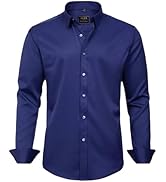 J.VER Boy's Long Sleeve Dress Shirts Solid Stretch Wrinkle-Free Shirt Kids Casual Button Down Shirts