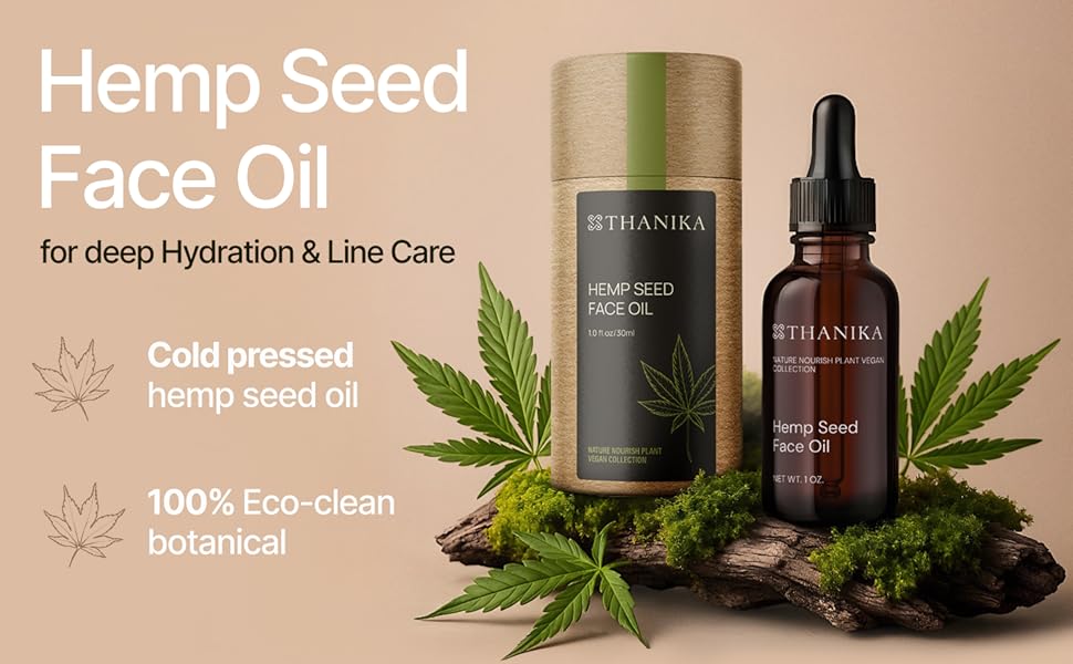 Anti-aging moisturizer Hemp Wrinkle Sensitive Vegan skincare beauty Hydration Antioxidant Face Oil