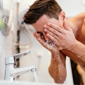 Man washing face