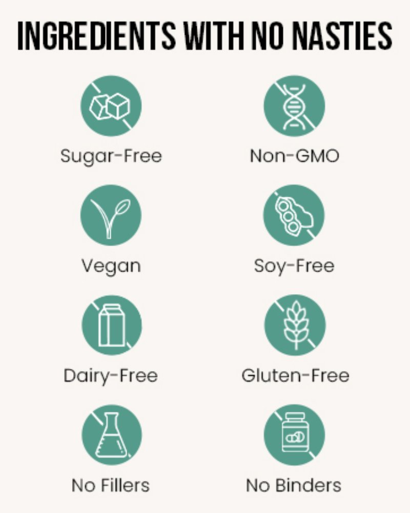 Ancient Bliss Ingredients Sugar Free Non GMO Vegan Dairy Free No Fillers