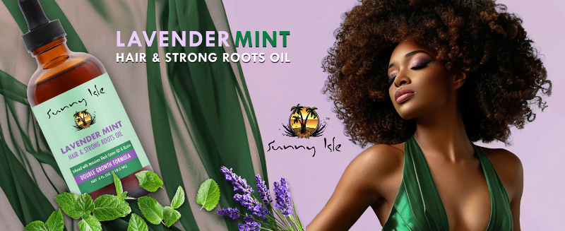 Sunny Isle Lavender Mint Hair and Strong Roots Oil 4oz double growth formula