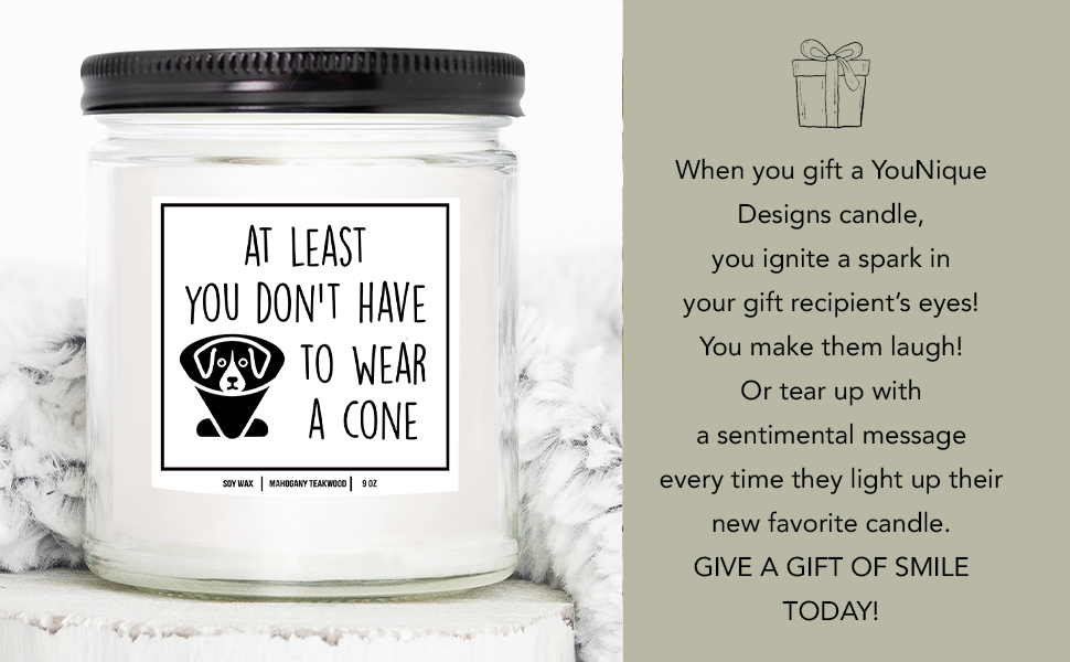 Wear A Cone scented lavender vanilla soy wax white candle for women, 8 oz, gift logo