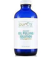 PurO3 Ozonated Oil Pulling Solution - Organic, Ozone Infused Coconut, Sesame, Sunflower, & Pepper...