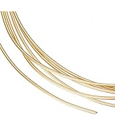 BENECREAT 22 Gauge 925 Sterling Silver Real Gold Plated Wire, 3.28 FT Half Soft Round Making Jewe...