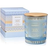 M&SENSE Coconut Beach Scented Candle 7.4oz 45 Hour Slow Burning, Natural Soy Candles for Home Sce...
