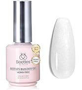Beetles Builder Gel for Nails HEMA-Free,0.5 oz 8 in 1 White Glitter Builder Nail Gel for Thickeni...