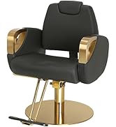 Buy-Rite Venus Gold All Purpose Reclining Styling Chair for Professional Salons with Brushed Gold...