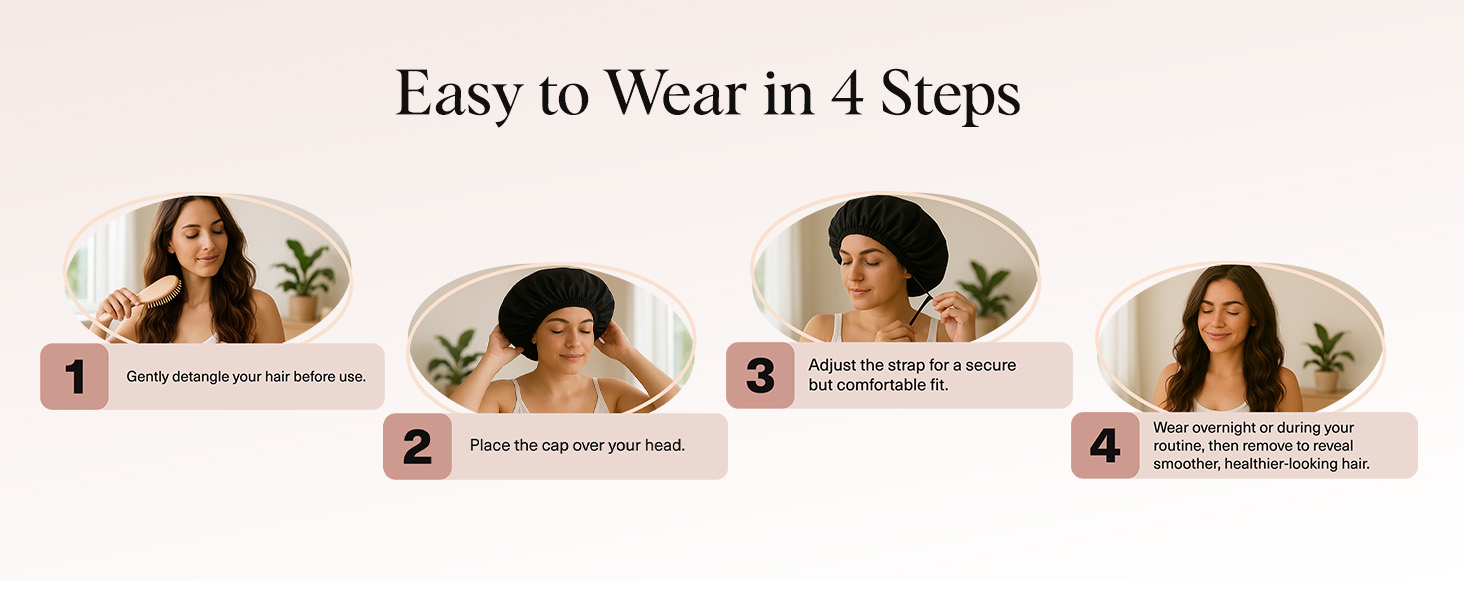 Kitsch XL Satin Bonnet for Sleeping Black