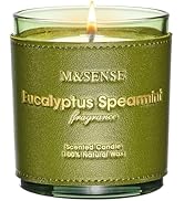 M&SENSE Eucalyptus Mint Scented Vegan Soy Candles, Heavy Scented, 10oz Long Burning 42-Hour Burn ...