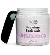 360Feel Unscented Salt Scrub for All Skin Types - Detox, Exfoliate, Moisturize & Nourish with Nat...