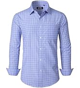 J.VER Men's Button Down Shirts Wrinkle Free Dress Shirt Business Casual Long Sleeve Cotton Plaid ...