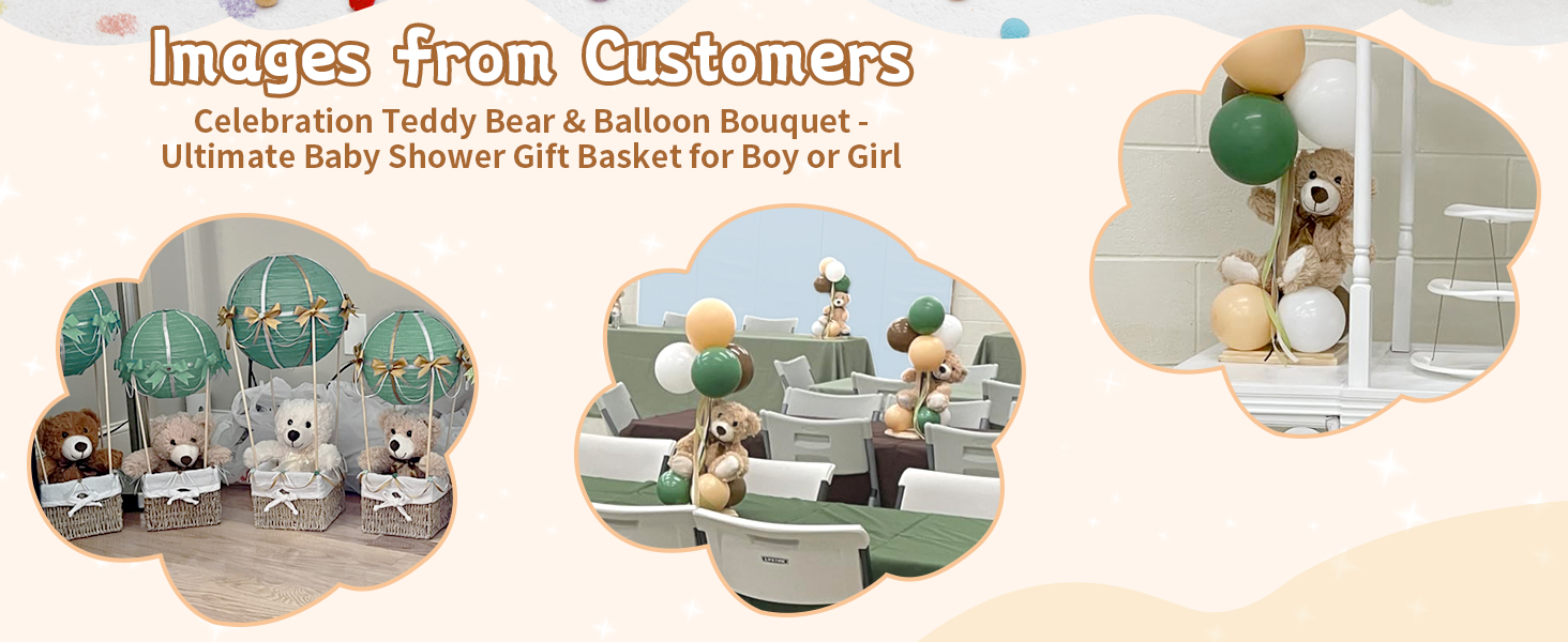 MorisMos teddy bear baby shower decoration kids party favors 