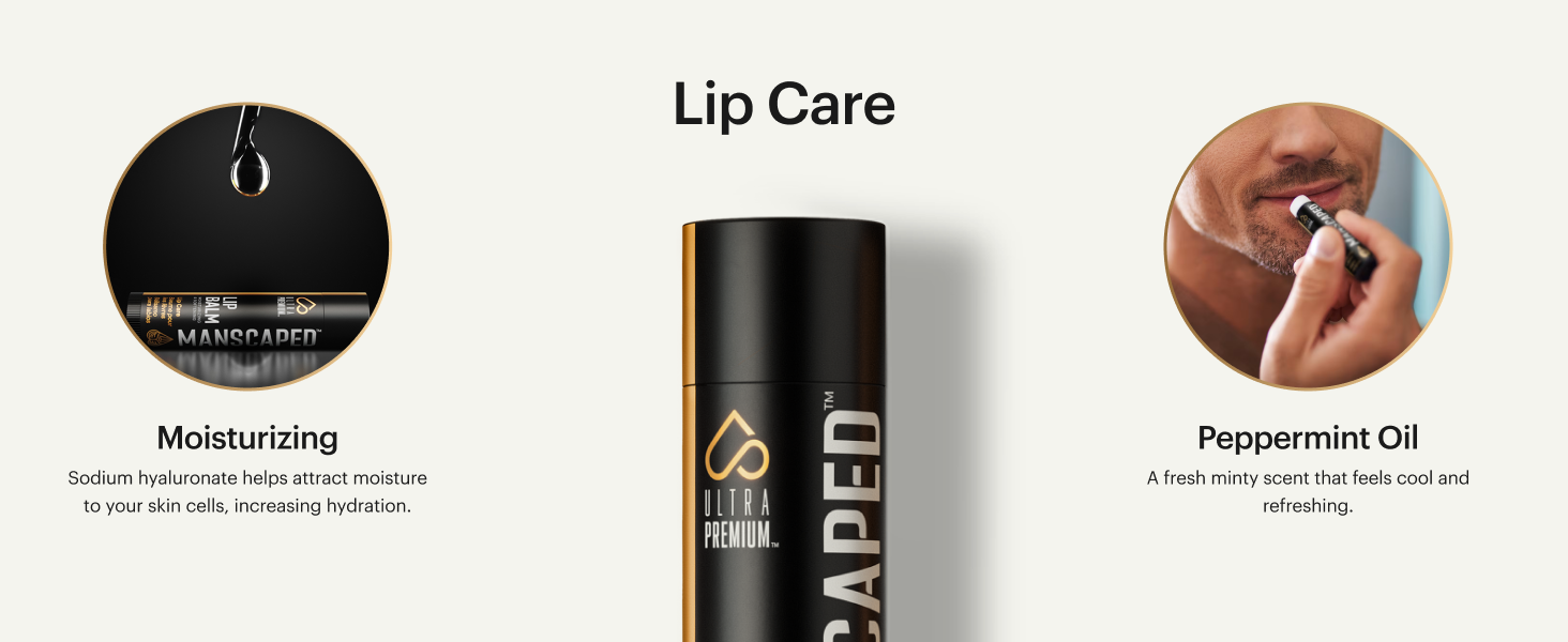manscaped lip balm stick matte mint 3pack chapped cracked dry moisturize
