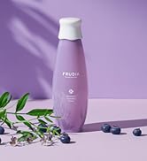 Frudia blueberry toner with purple background and blueberries