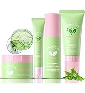Green Tea Korean Skin Care Set, 4-In-1 Skincare Set for Women & Teen Girls, Skin Care Products: E...