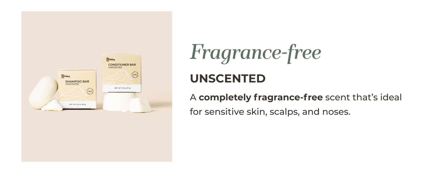 Unscented shampoo and conditioner bars (fragrance free scent)