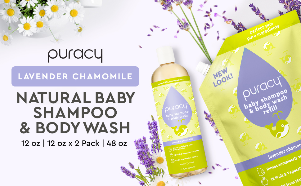 generic puracy banner for lavender chamomile baby shampoo listing