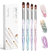 MelodySusie 4Pcs Acrylic Nail Brush Set, Size 8/10/12/14/ Professional Nail Brushes for Acrylic A...