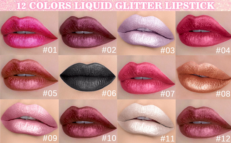 evpct 1Pcs Crimson Red Pearlescent Shimmer Lip Gloss, Long Lasting glitter Liquid Lipstick