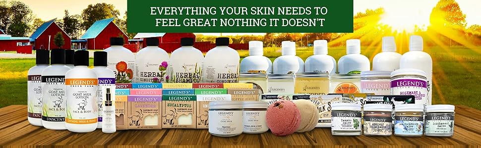 All Products of Legends Creek Farm, Everything your skin needs to feel great and nothing it doesn't