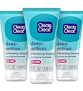 Clean & Clear Oil-Free Deep Action Exfoliating Facial Scrub, Cooling Daily Face Wash With Exfolia...