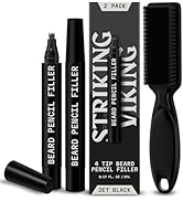 2 Pack Beard Pencil Filler for Men with 4 Tips - Updated Beard Filling Pen Kit with Brush, Long L...