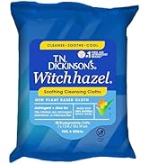 T.N. Dickinson's Witch Hazel New Soothing MultiUse Cleansing Cloth, Clear, 25 Count