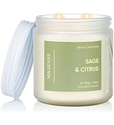 M&SENSE Sage Citrus Scented Candle - 11.6oz Natural Soy Non Toxic 70 Hour Burn Time 2 Wick Aromat...
