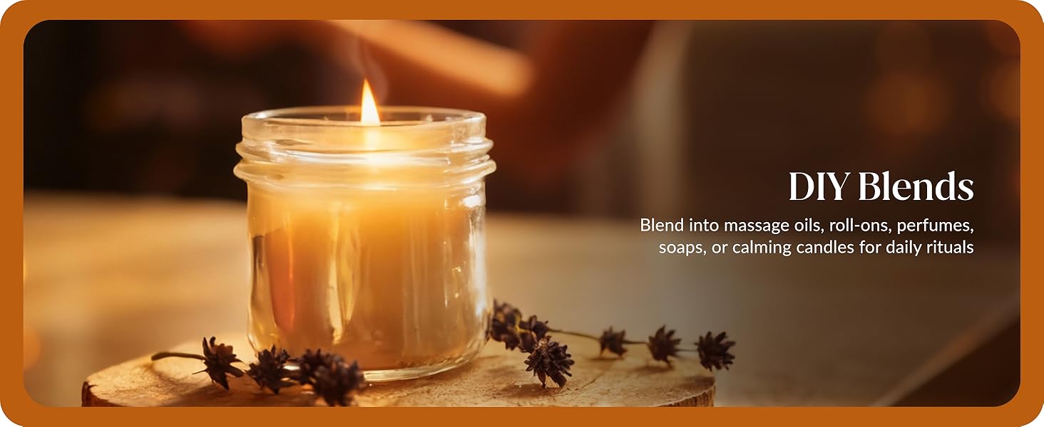 DIY scented candles soap being crafted using clove bud essential oil from the amber glass bottle