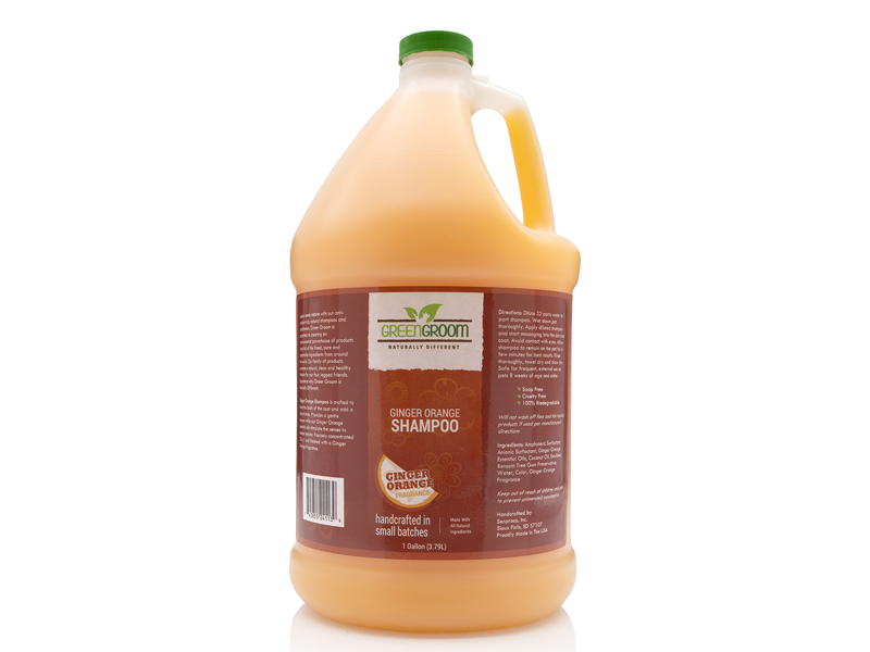 green groom ginger orange pet shampoo 1 gallon for dogs cats gentle gromers use concentrate bulk