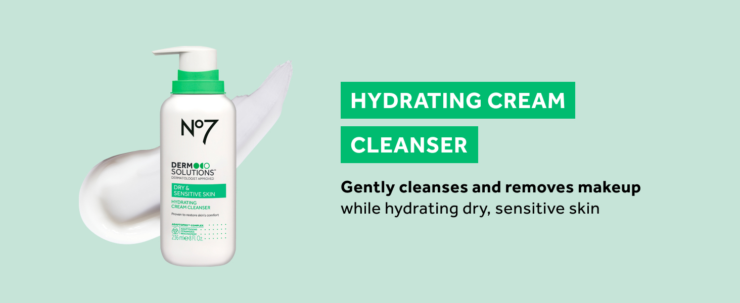 hydrating cream cleanser gently cleanses and removes makeup while hydrating dry, sensitive skin