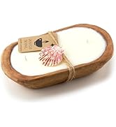 Dough Bowl Candle Company Beach Linen Soy Candle - 3 Wick Candle Essential Oil Wax Melts, Rustic ...
