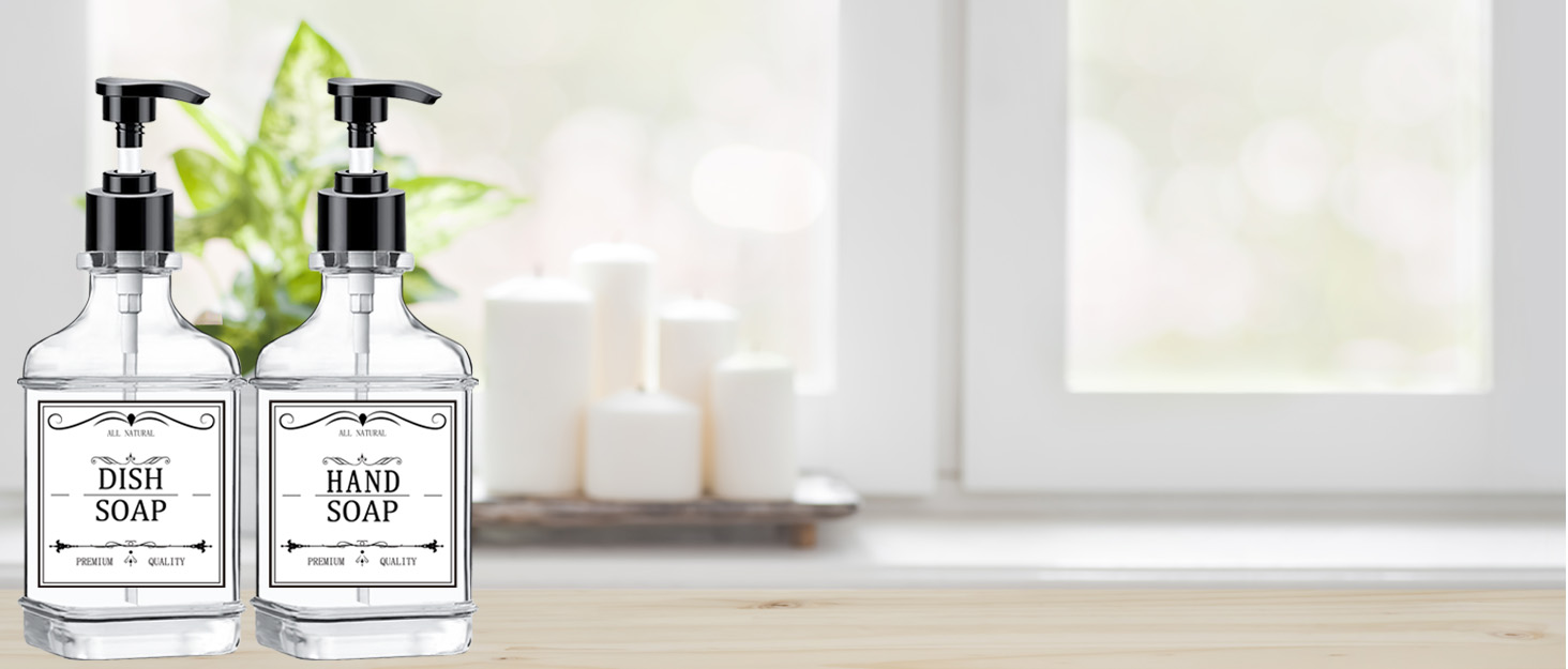 clear soap dispenser