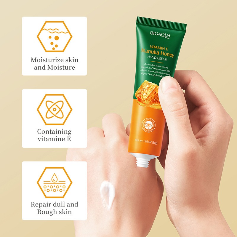 BIOAQUA Vitamin E Honey Hand Cream Hydrating Handcream Moisturizing Rejuvenating Soft Smooth Gentle Repairing Nourishing Hand Lotion Skin Care 30g护手霜 | Shopee Malaysia