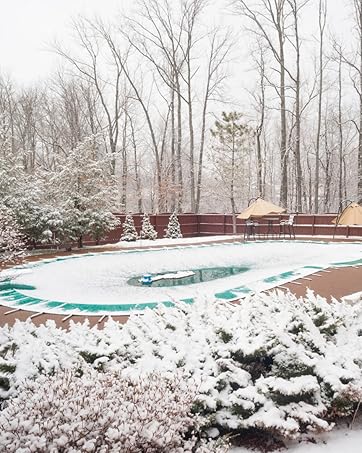in-ground pool with safety cover and pump