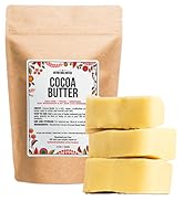 Raw Cocoa Butter | Unrefined, 100% Pure, Food Grade | Use as Lip Balm, Stretch Marks Cream, Scars...