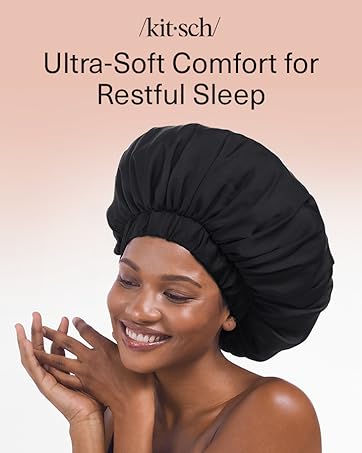 shower cap silk sleep bonnets for women sleeping satin hair fine curly adjustable long large head