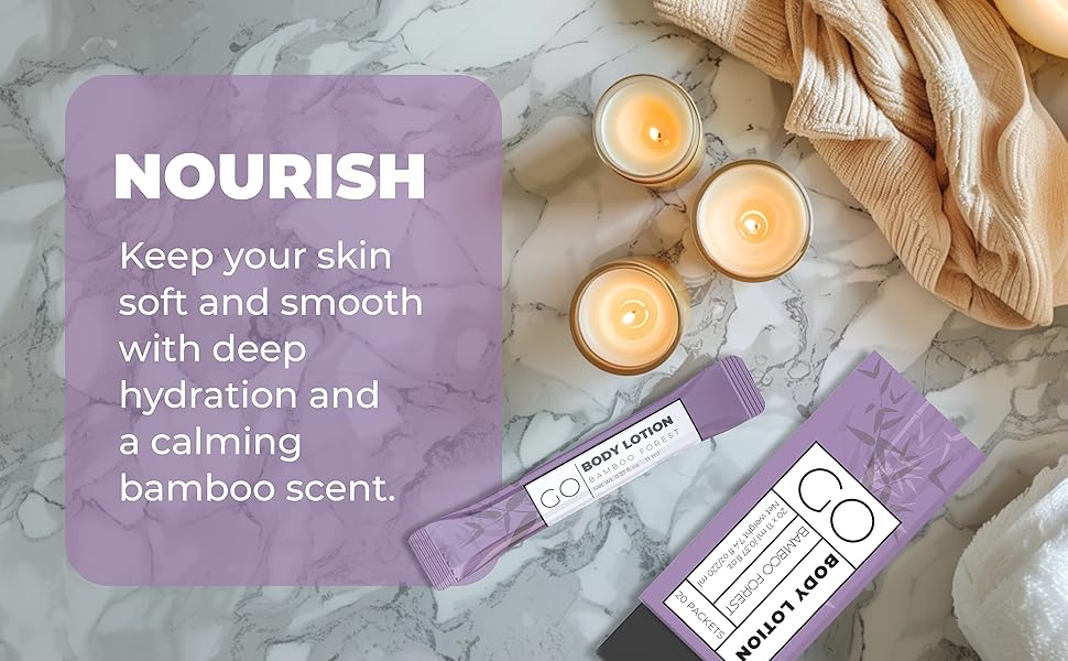 Nourishing Body Lotion for Hotels, Spas, Gyms. Lotion in Packets for business