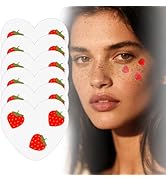 Boko Makeup Patches, 6Pcs Strawberry Speckles Face Makeup Patches, Waterproof Temporary Face Stra...