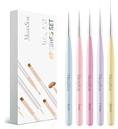 MelodySusie Nail Art Liner Brushes 5Pcs Professional Gel Polish Painting Art Design Pen Set for T...