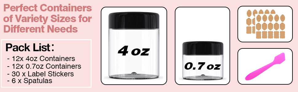 plastic jars with lids